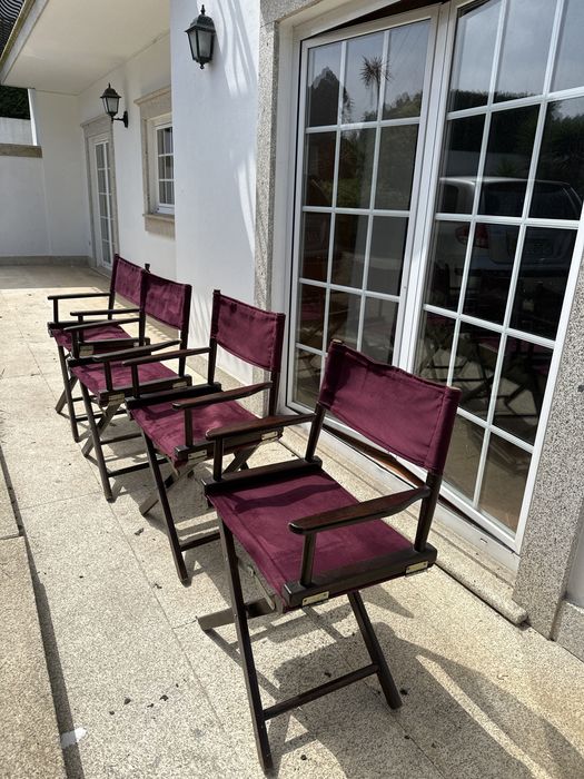 Cadeiras realizador, vintage, em madeira maciça