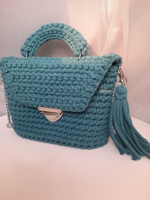 Torebka handmade ze sznurka bawełnianego