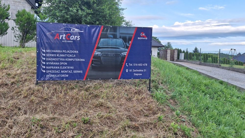 Projekt i druk banera reklamowego