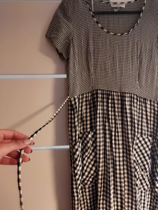 Długa sukienka w kratę, 38/40