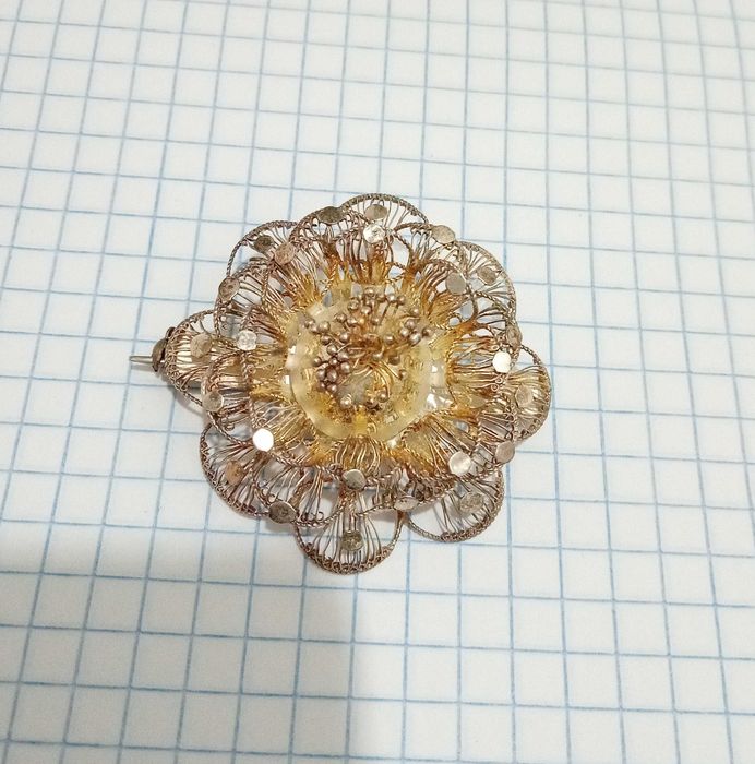 Срібна вінтажна брошка брошь Серебро 800 скань Цветок