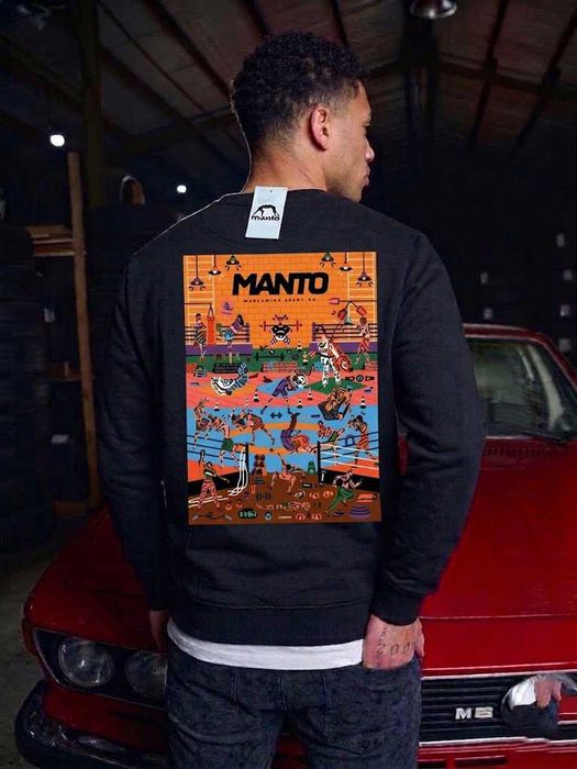 Черный Свитшот MANTO Gym // Толстовка МАНТО Зал // XS S M L XL