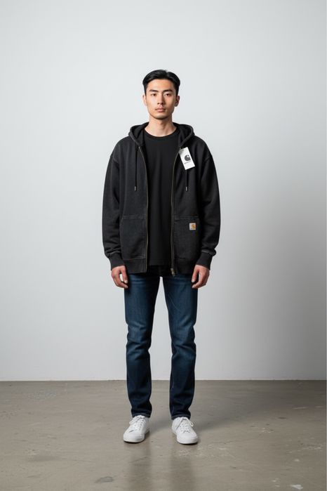 Зип худи Carhartt WIP Hooded Graphite Кофта Кархарт Графит Оверсайз