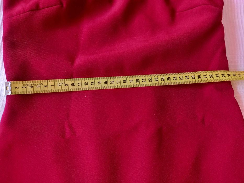 Vestido vermelho bordeaux, Zara, Tam XS