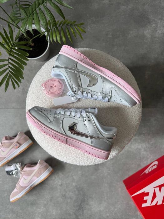 ТОП ПРОДАЖ! Nike Dunk Low LX Metallic Silver Pink Foam 36 37 38 39 40