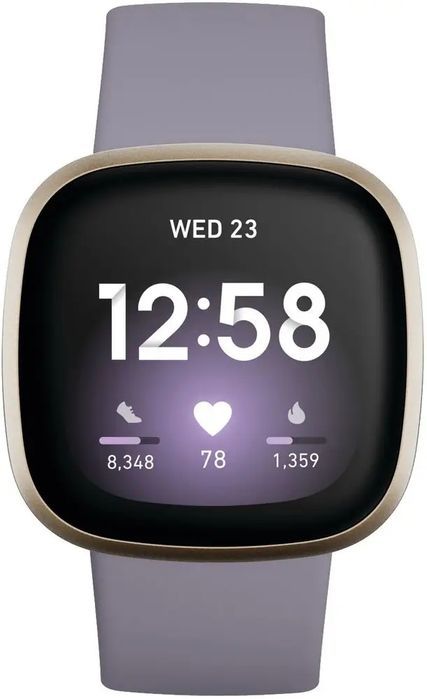 uszkodzony smartwatch fitbit versa 3 złoty bluetooth pulsometr