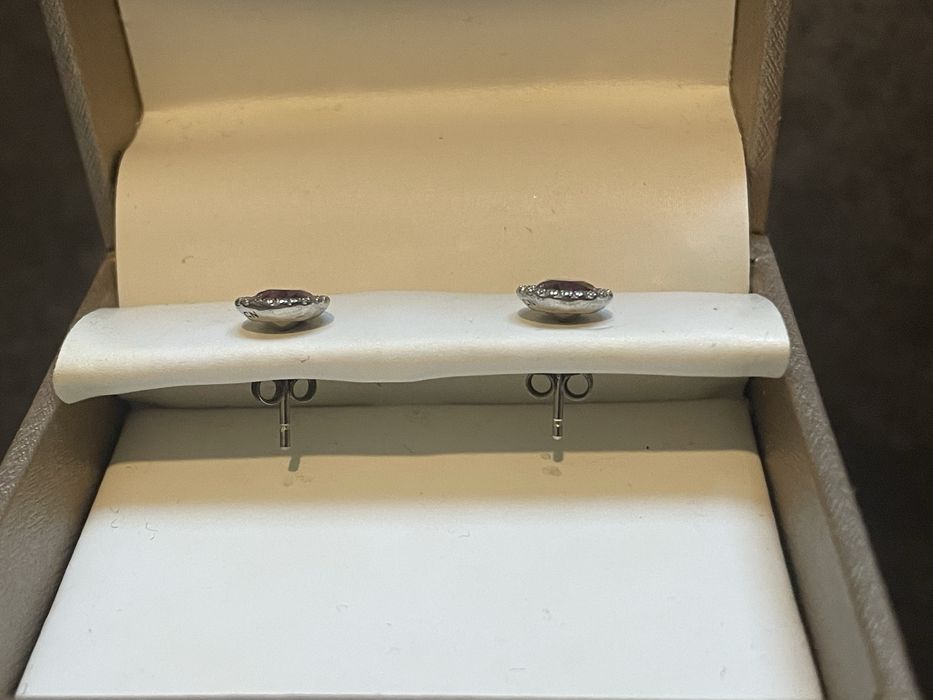 Kolczyki swarowski fiolet srebrne sztyfty Harper Rae sterling silver
