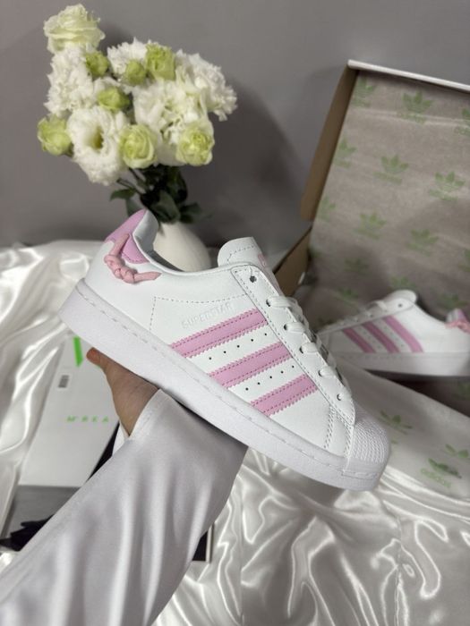 Жіночі кросівки Adidas Superstar Knotted Rope White Clear Pink адідас суперстар