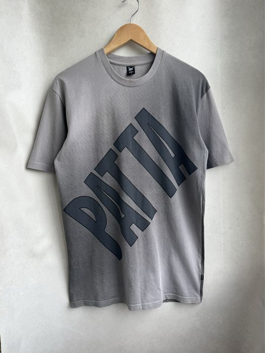 Футболка Patta мужская big logo оригинал. Чоловіча футболка Patta сірого кольору оригінал