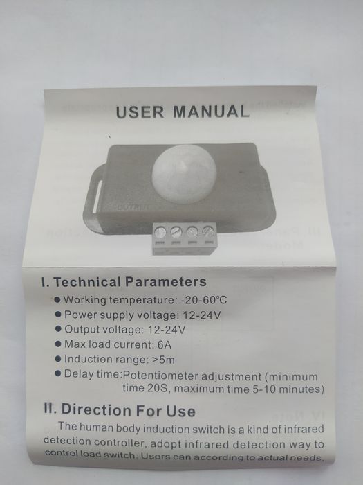 Sensor de movimento 12-24v