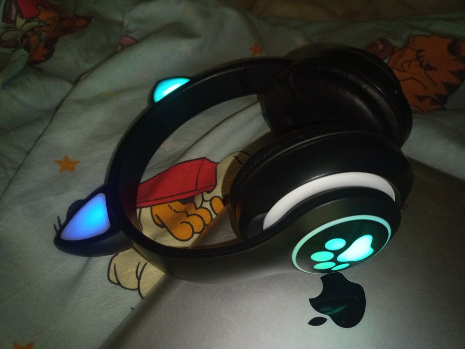 Навушники з Кото вушками Bluetooth STN 28 Cat чорні