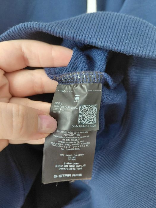 Bluza męska G-Star Raw granatowa hoodie z kapturem rozmiar LL