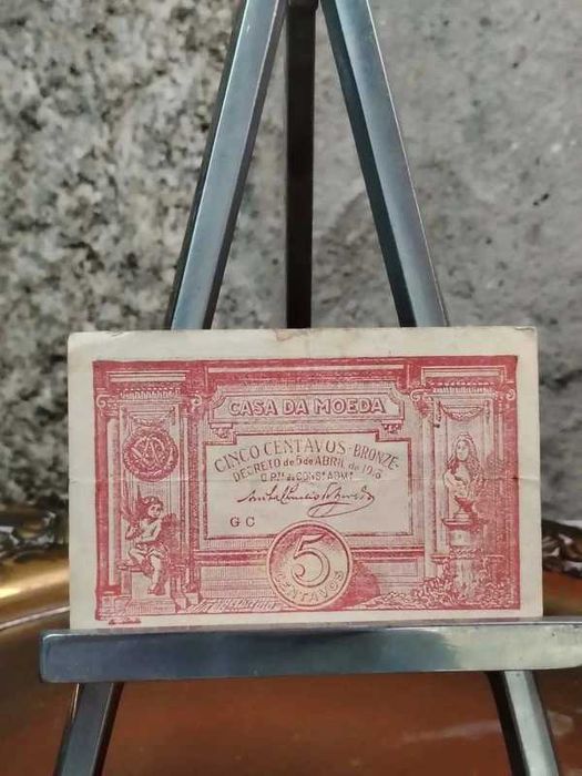 Nota Cédula Rara 5 Centavos Casa da Moeda Série GC - ENVIO GRATIS