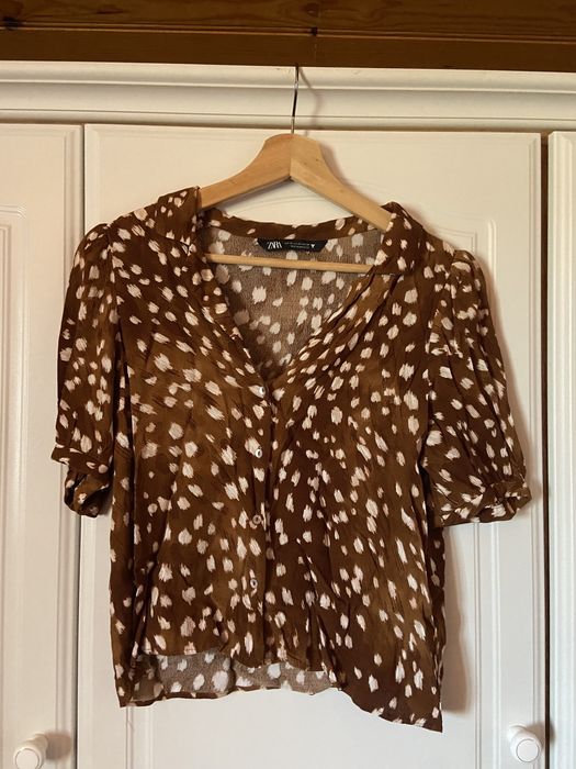 Top efeito camisa com padrão