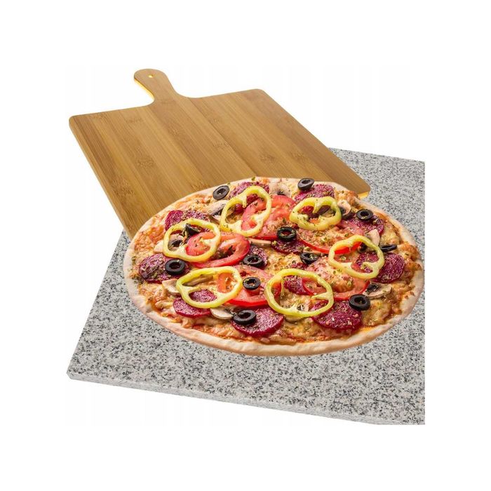 Kamień do Pizzy 36x38 cm Łopatka Granitowy do Pieczenia Grilla Deska