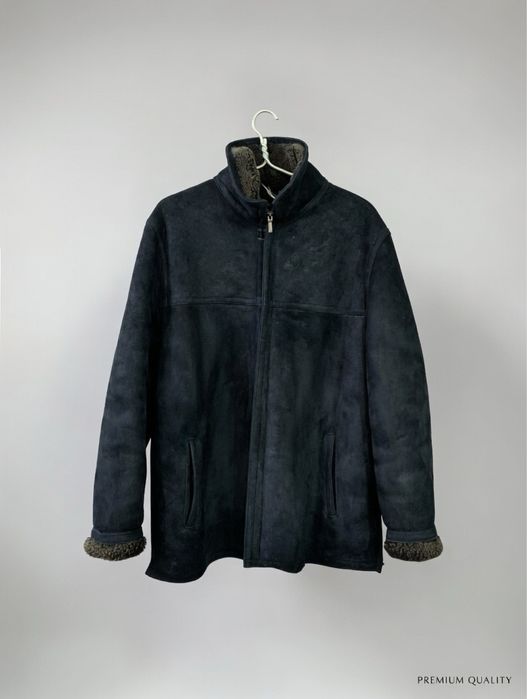 Натуральна дублянка (овчина + замша), розмір 48 — тепла, преміум стан!