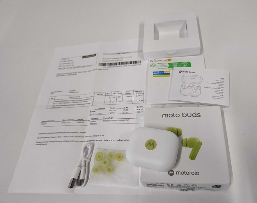 Słuchawki Motorola Moto Buds | Kiwi Green | Gwarancja | Komplet