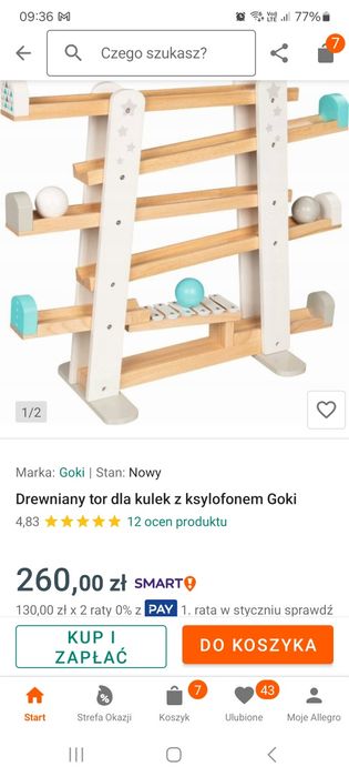 Kulodrom drewniany z ksylofonem GOKI