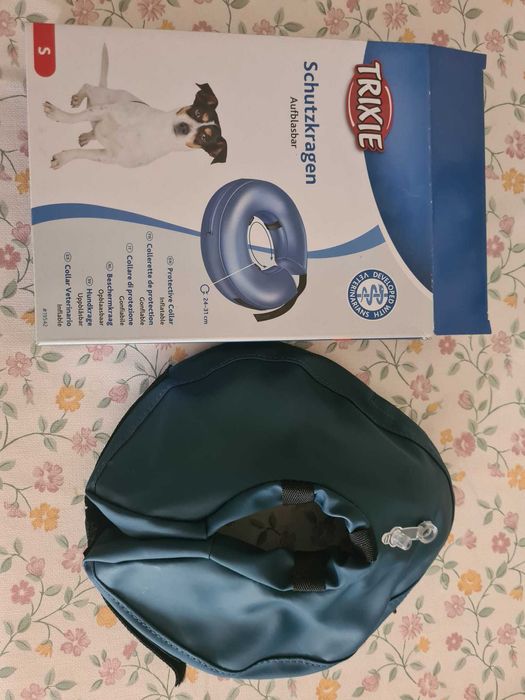 Colar Isabelino Insuflável para Cão Pequeno a Médio - Novo!