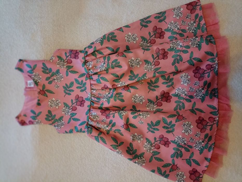 Sukienka rozm.122 7-8 lat malinowa różowa elegancka wesele urodziny