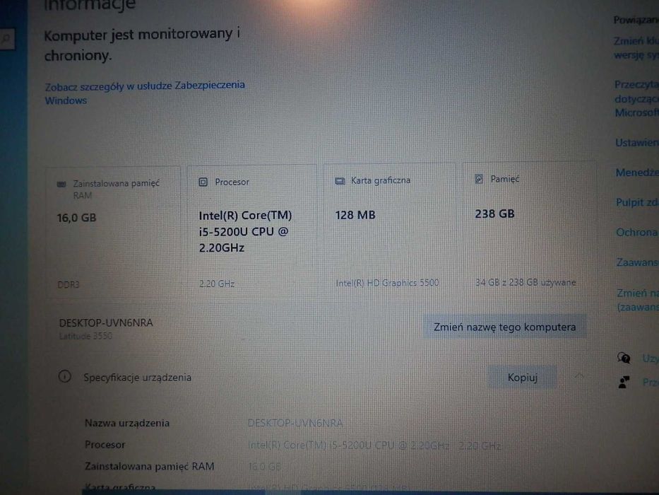 Dell Latitude 3550 i5-5200U 16GB 256GB SSD  Windows 10