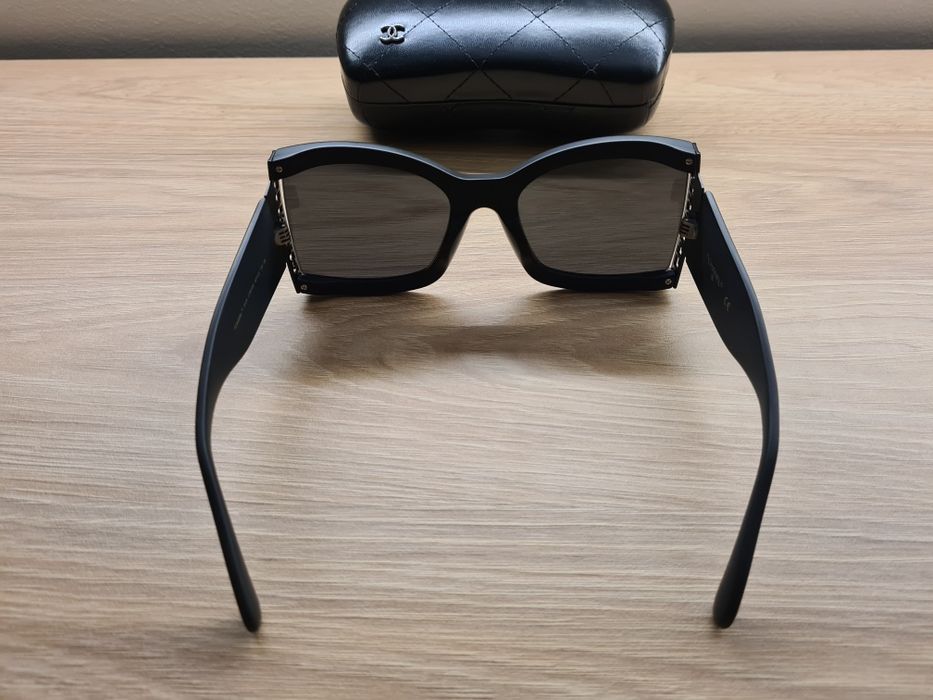 Hit Nowe Damskie Czarne Okulary CHANEL Przeciwsłoneczne UV400 Etui