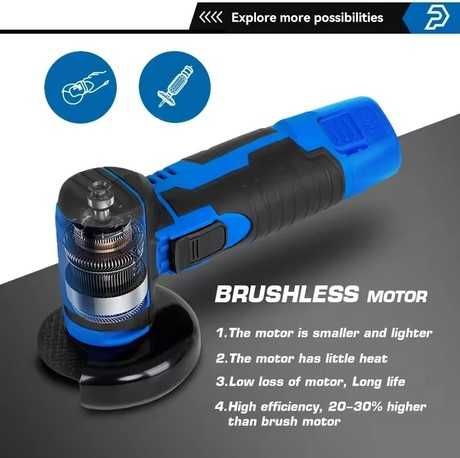 Аккумуляторная безщеточная мини болгарка Prostormer PSBG 12V (Germany)