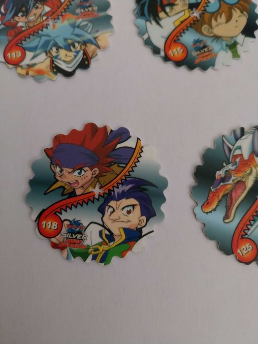 Lote 5 Beyblade Silver Mega Spinners