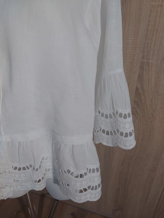 Elegancka biała koszula z lnu – Made in Italy – jak nowa!