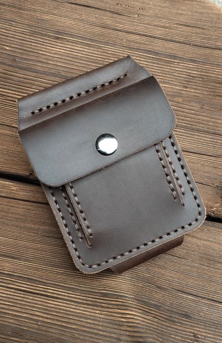 Затискач, гаманець з натуральної шкіри ВРХ