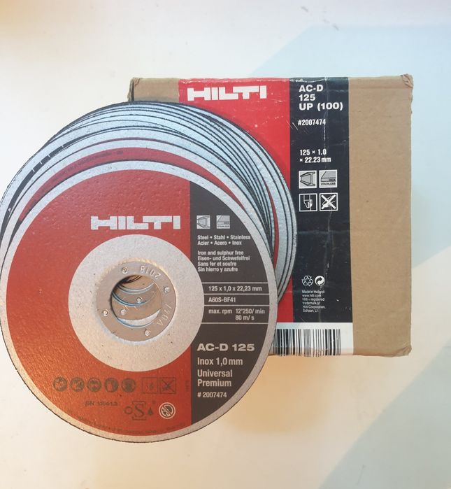 Диски відрізні по нержавіючій сталі Hilti AC-D 125×1×22.2 мм