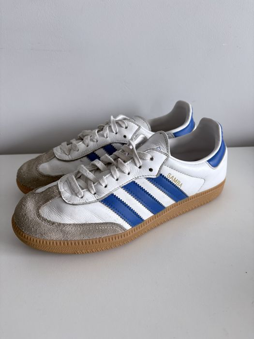 Adidas Samba Białe Skóra Naturalna Gumowa Podeszwa Rozmiar 39 1/3