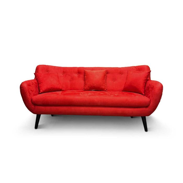 Nowoczesna czerwona sofa 3-osobowa