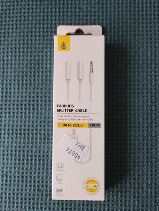 Kabel Adapter Jack do słuchawek 3,5 na 2x3,5