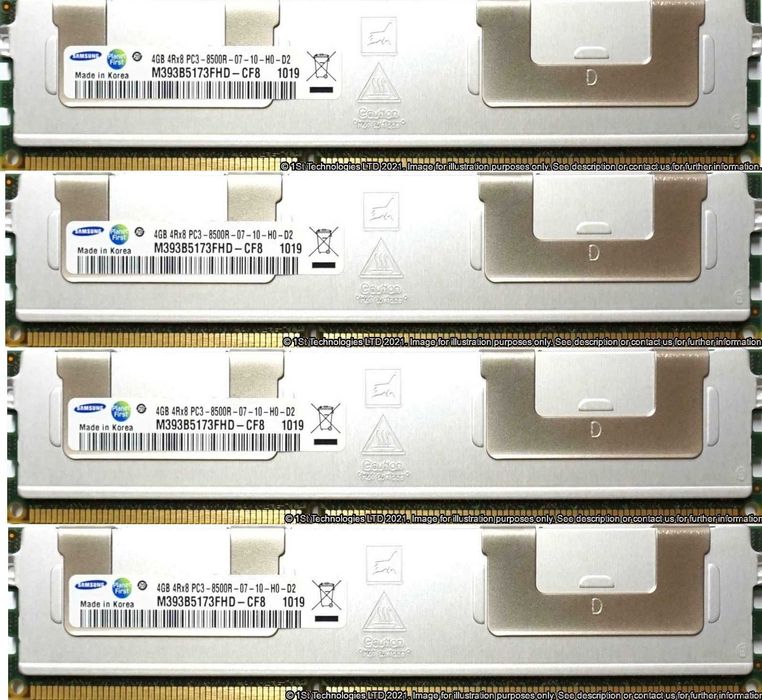 8GB 2X4GB 4RX8 PC3-8500R Memory RAM DDR3