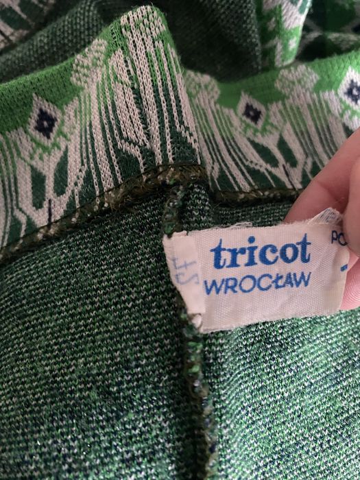 Dzianinowa sukienka Tricot Wrocław PRL lata 70 unikat