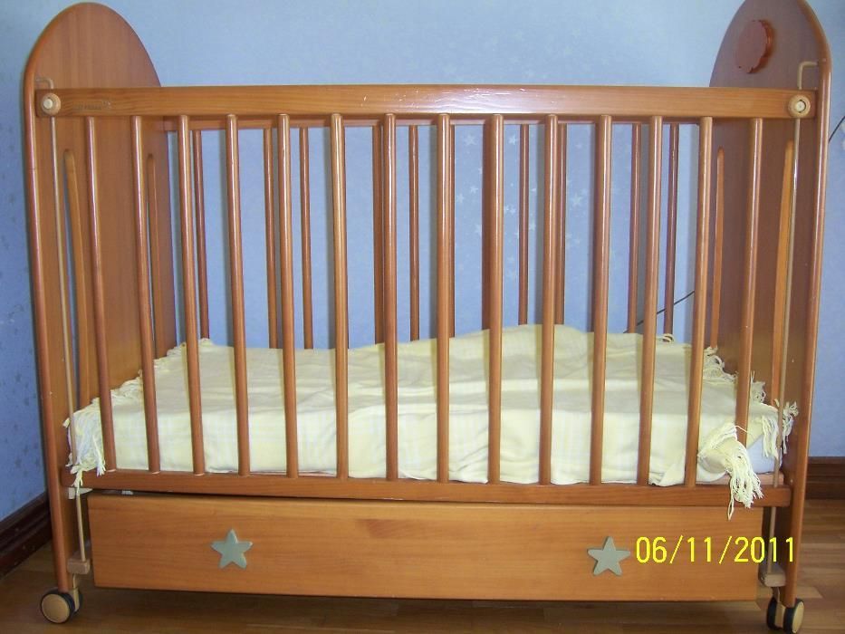 Cama de grades Prenatal + colchão latex hipoalergénico