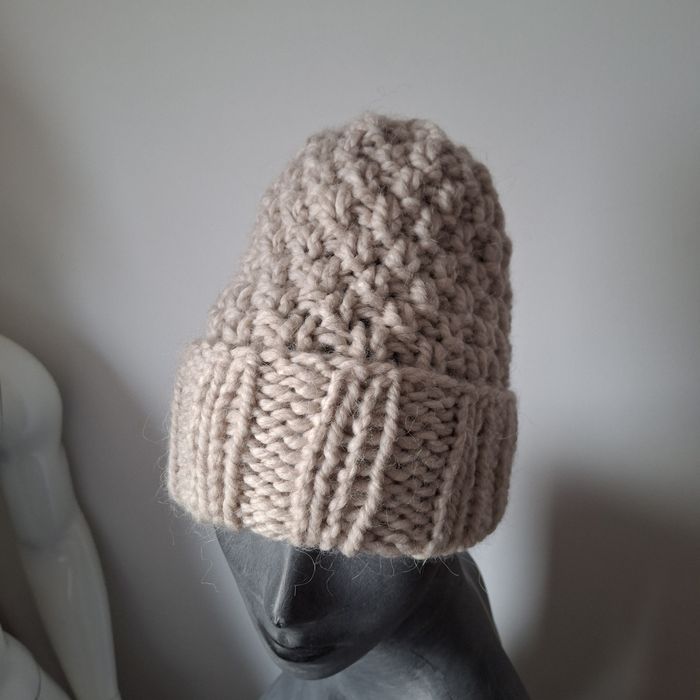 czapka handmade alpaka+wełna+akryl