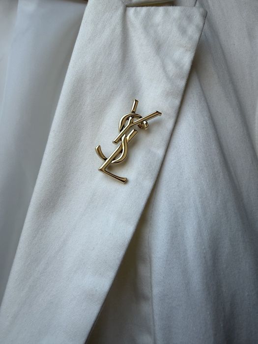 Broszka YSL złota mini 3,7 cm