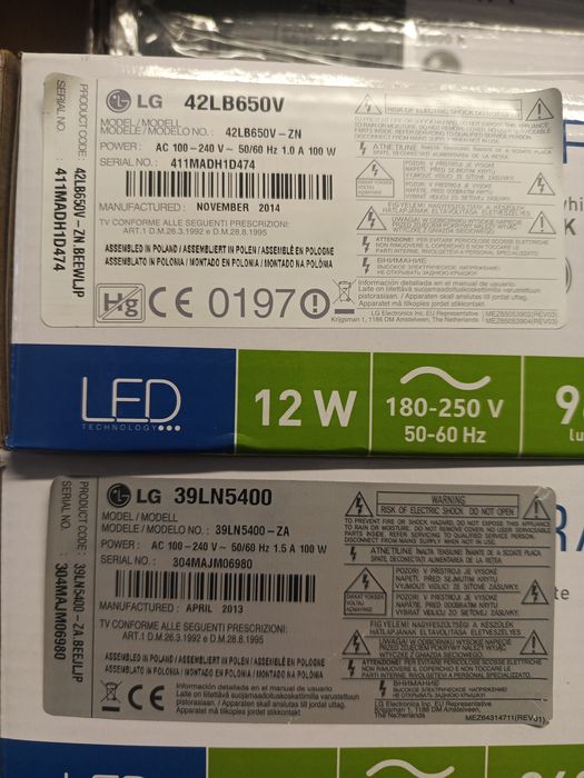 LG 39LN5400,  LG 42LB650V  zestaw elektroniki