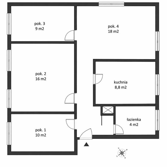 74 m² | 4 pokoje | dla rodziny | biuro | ogród | garaż | Grunwald