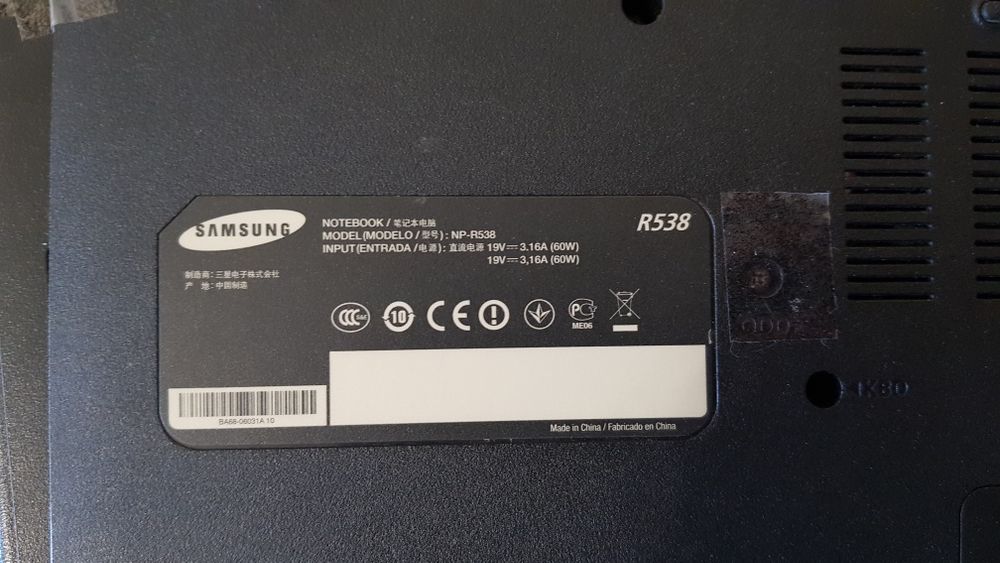 Ноутбук Samsung R538 під відновлення або на запчастини. 
+ В подарунок