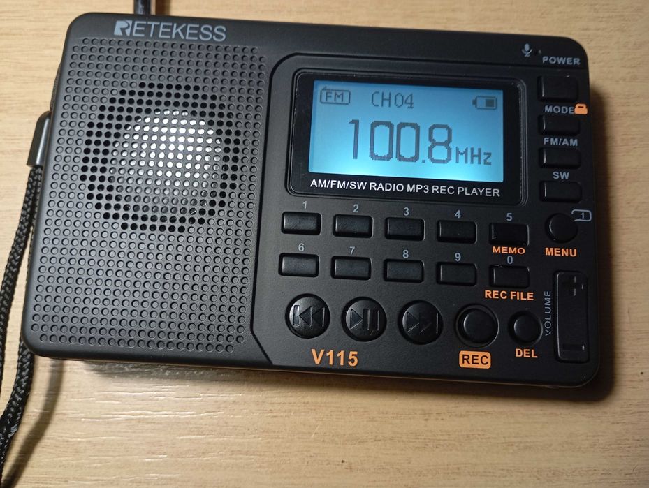 радиоприймач - RETEKESS V-115 + Type-C/MP3-плеєр/диктофон