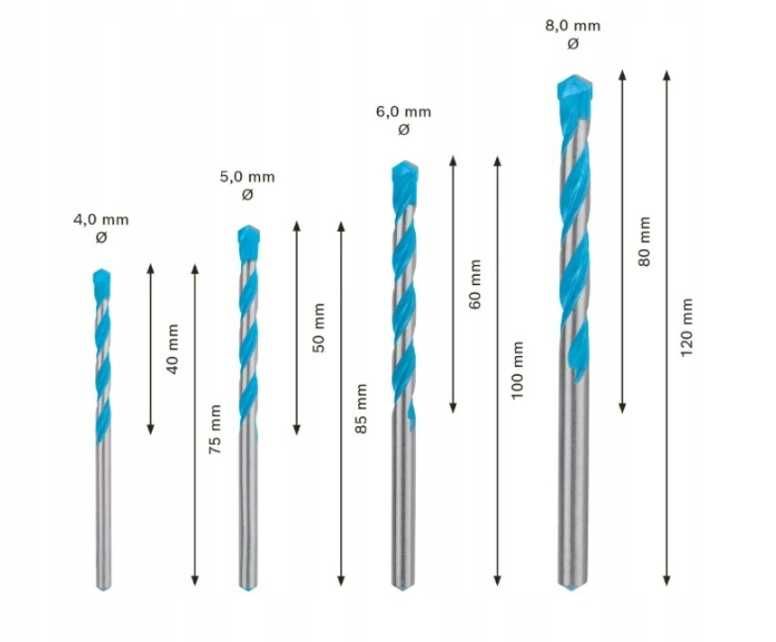 Bosch Professional 4x zestaw wierteł wielozadaniowych EXPERT CYL-9 4-8