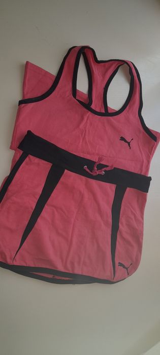 Костюм майка юпка коралловый