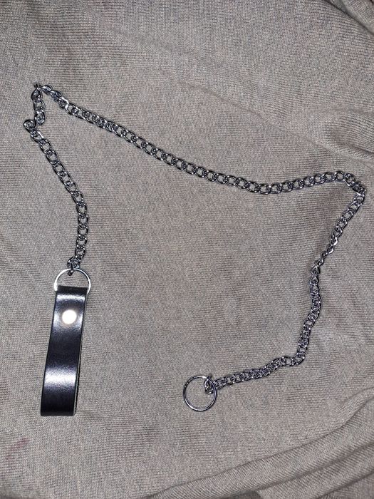 Новая цепь для поводка собаки с кожаным держателем