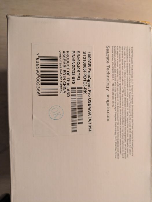 Dysk zewnętrzny Seagate FreeAgent Pro 1TB - jak nowy - unikat