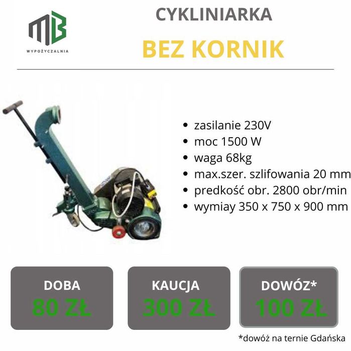 WYNAJEM  Cykliniarki Cykliniarka brzegowa krawędziówka