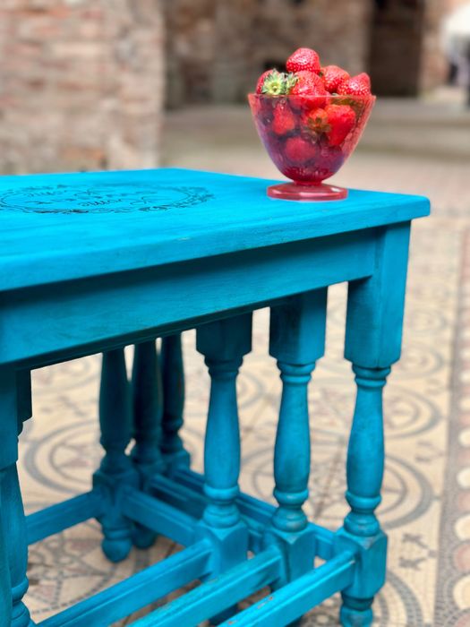 OBNIŻKA CENY !Stylowe stoliki, 3 w 1, turkusowe, Home Sweet Home