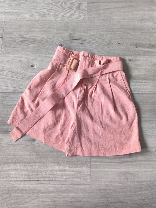 Stradivarius spodenki wysoki stan morelowe koralowe kieszenie rozmiar  S 36/38